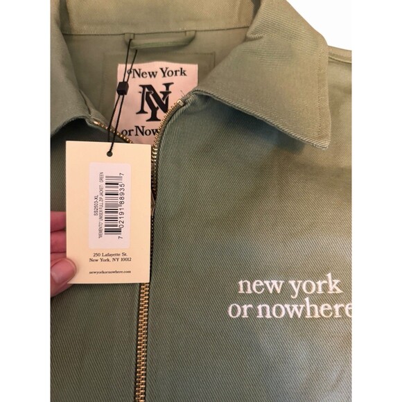 NWT- New York or Nowhere NYON Sage Green MEMENTO FULL ZIP JACKET NEW XL NYC - Picture 6 of 10